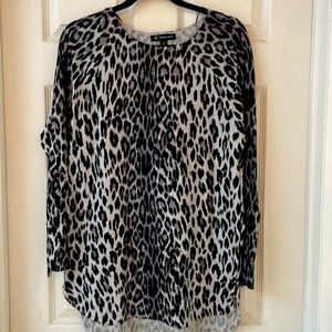 INC Animal Print Shirttail Sweater